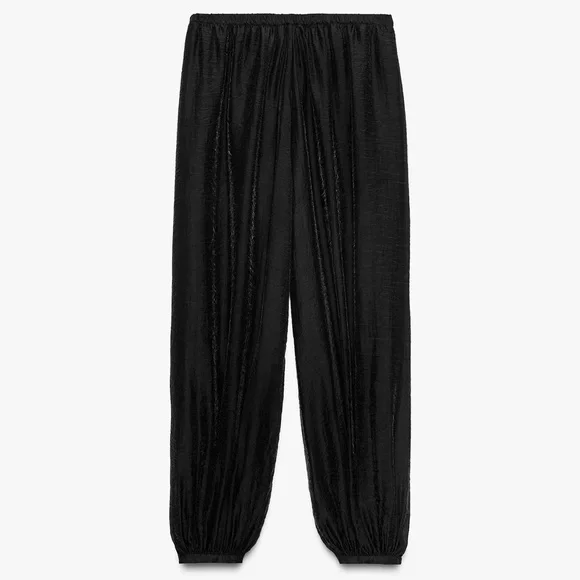 ZARA ZW COLLECTION TIE-HEM BALLOON PANTS - Picture 3 of 4
